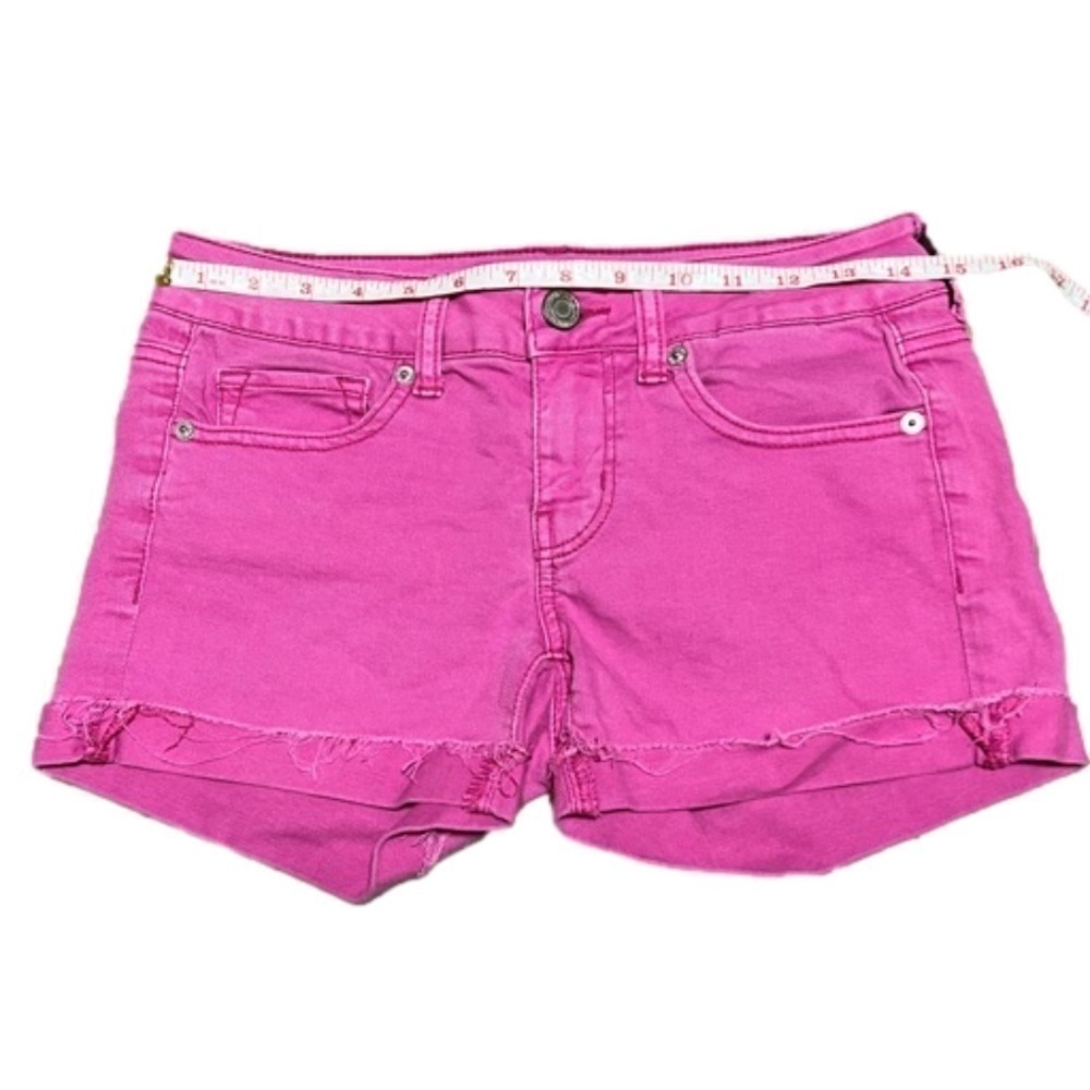 America Eagle Outfitters 🦅 Pink Denim Shorts Stretch Distressed Women’s Size 4 - Picture 5 of 10